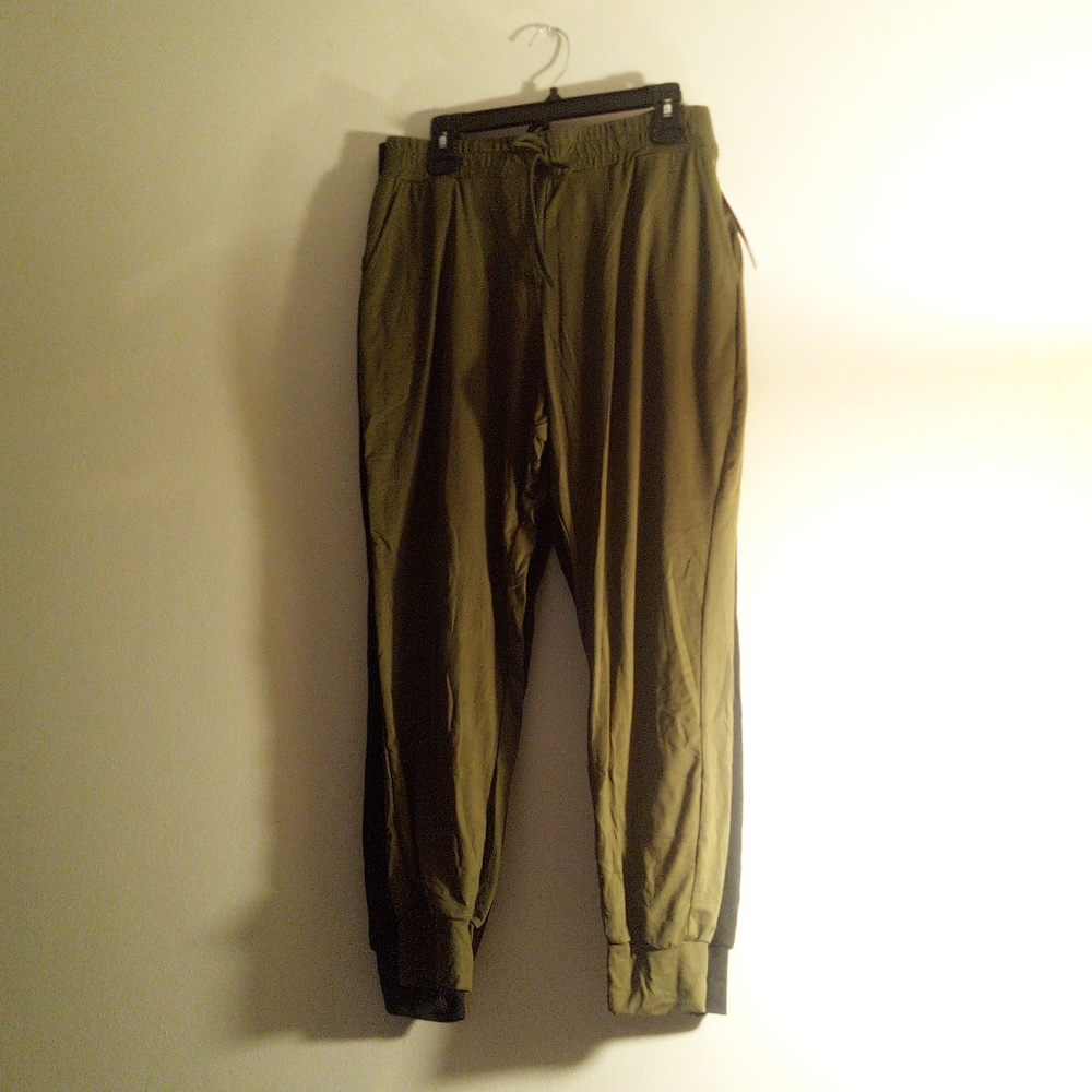 La Image olive green and black pants